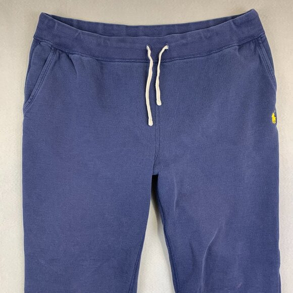 Ralph Lauren Polo Men Sweatpants 2XL Navy Blue Fleece Joggers Drawstring Tapered - Picture 2 of 14